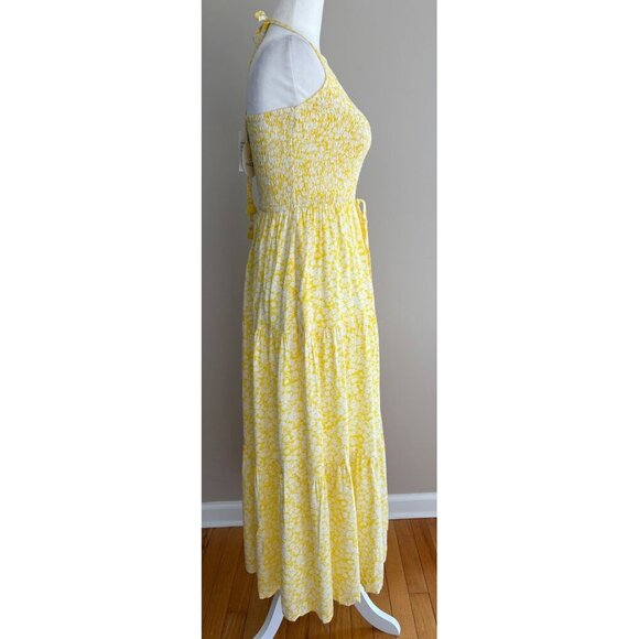 Lost + Wander NWT Sweet Summer Daze Floral Halter Maxi Dress in Yellow Size XS - Picture 3 of 14